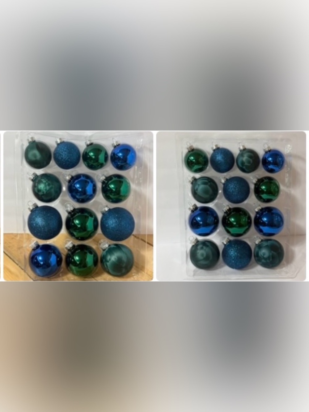 Jewel Tone Glass Ornaments Assorted Sizes 26pc Set (2 Trays of 13)
